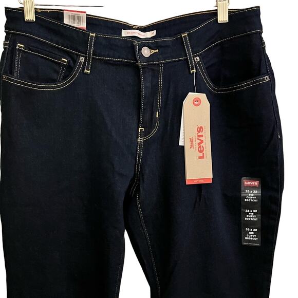 Levi Jeans 815 Curvy Boot Cut size 33 x 32 Blue Denim NWT - Picture 3 of 14